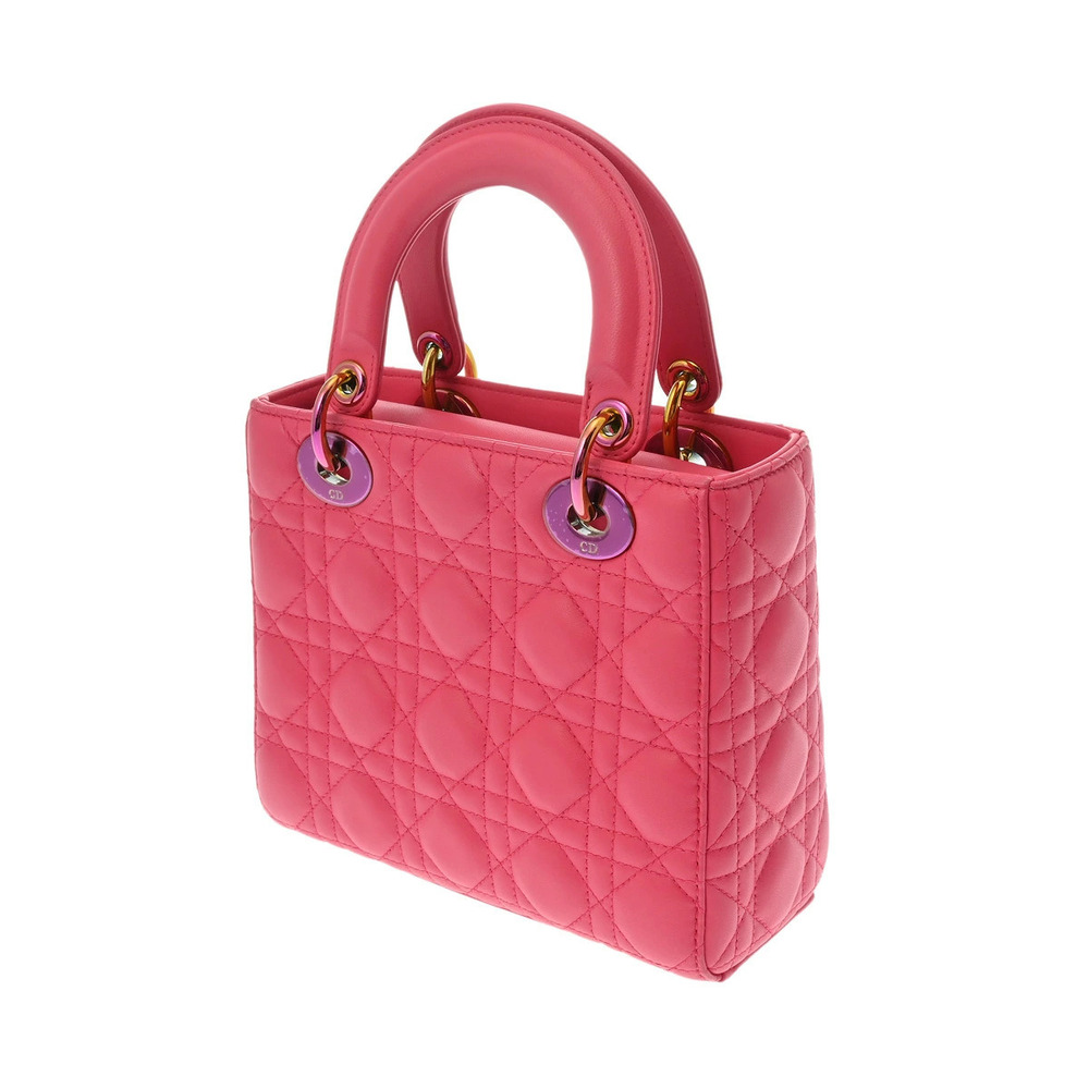 Dior Lady CHRISTIAN Pink Lambskin Handbag